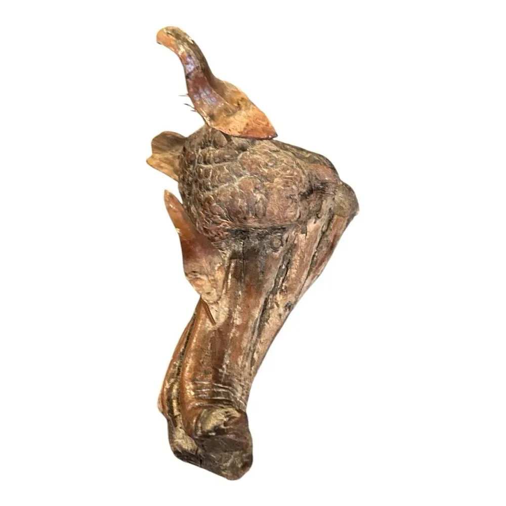 Vtg Burl Wood Driftwood Art Statue Pinecone Birds‎ Copper Wire Legs Decor